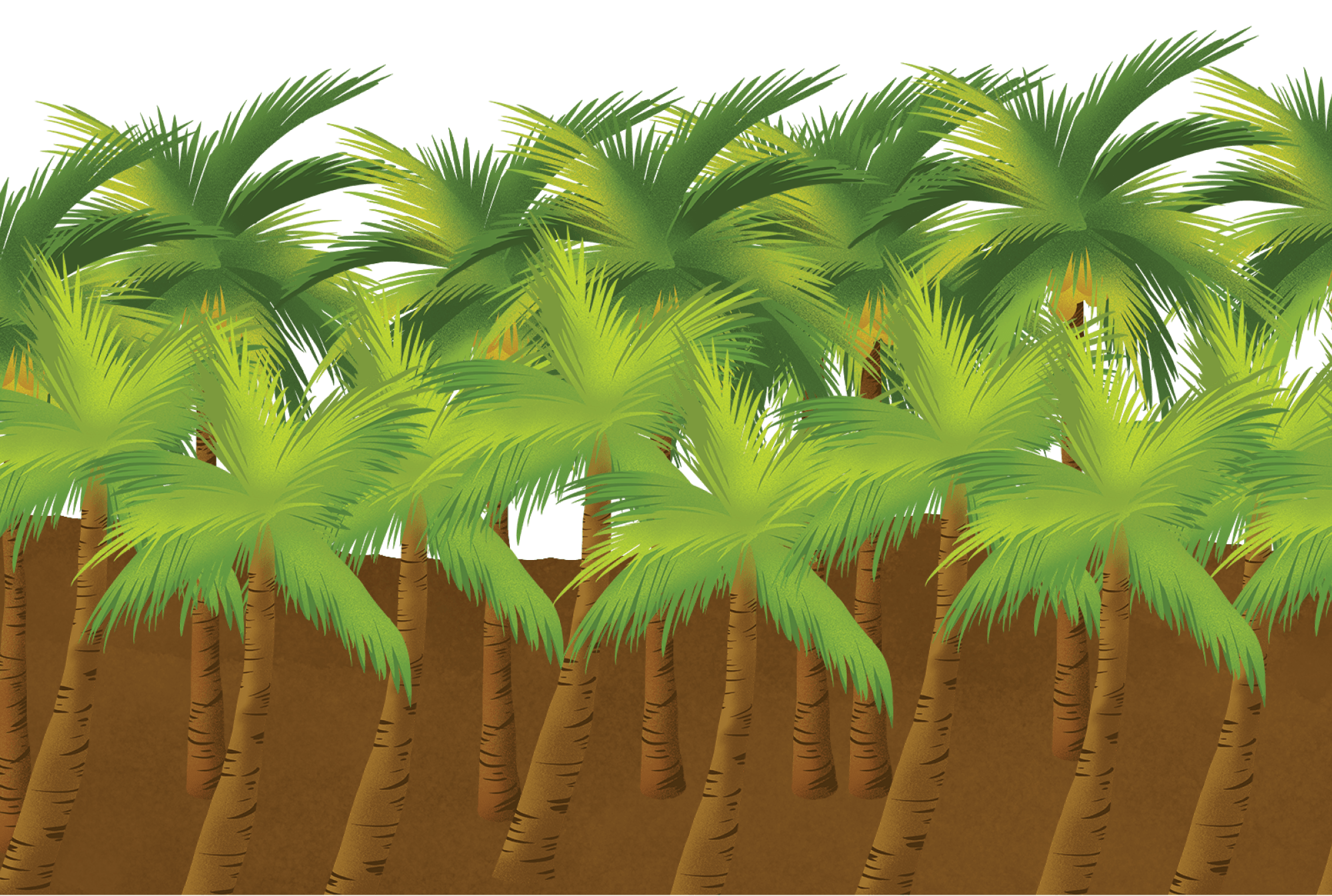 Artwork of coconut trees
